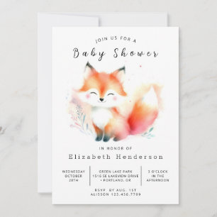 Niedliche Fox Babydusche Einladung