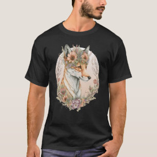 Niedliche Fox-Blume Kronenfüchse Tiere T-Shirt