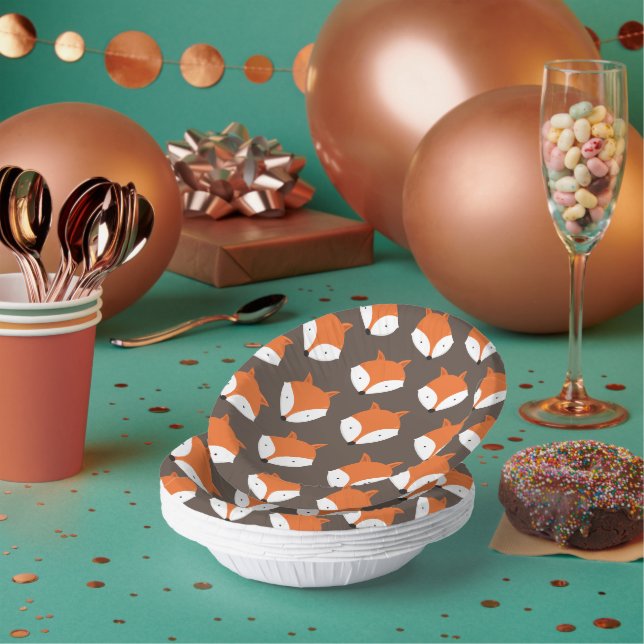 Niedliche Fox Face Woodland Animal Paper Bowl Pappteller (Multi)