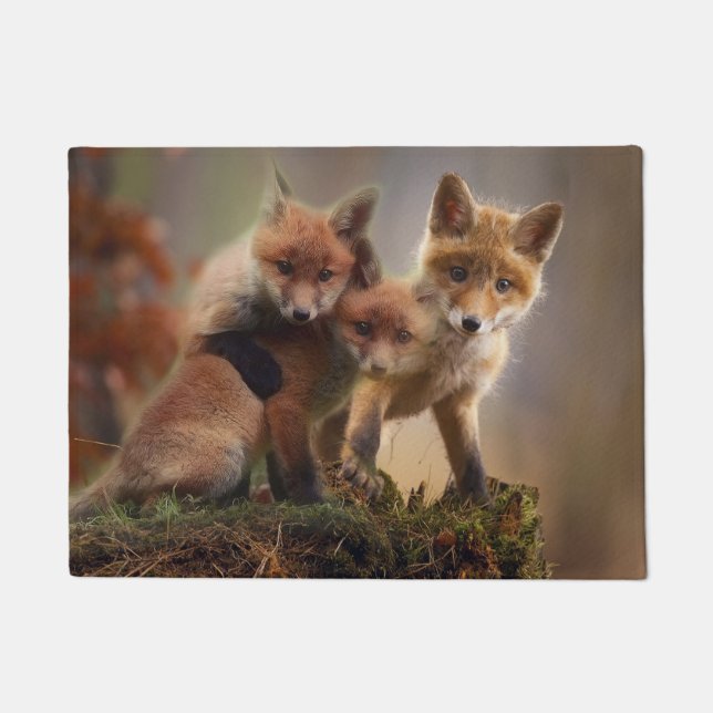 Niedliche Fox-Familie Fußmatte (Vorderseite)