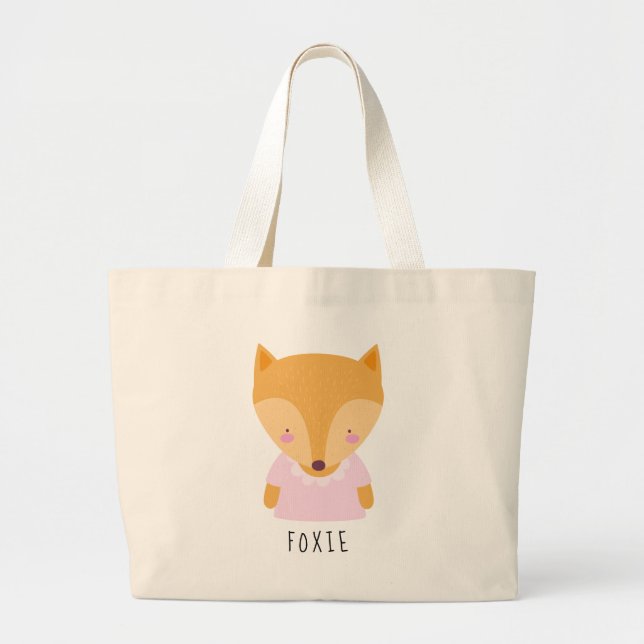 Niedliche Fox-Illustration - Anpassbar Jumbo Stoffbeutel (Vorne)