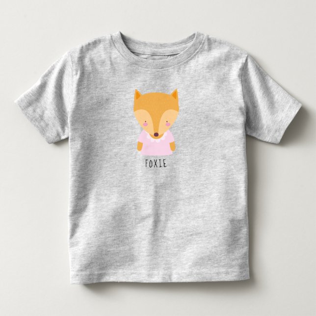 Niedliche Fox-Illustration - Anpassbar Kleinkind T-shirt (Vorderseite)