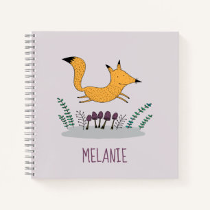 Niedliche Fox-Illustration Kinder Personalisiert Notizbuch
