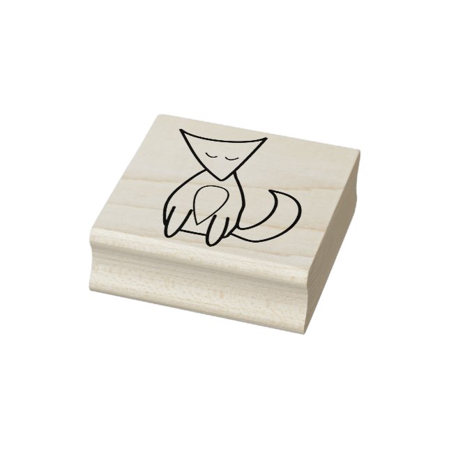 Niedliche Fox Line Kunst-Illustration Zeichnend Gummistempel (Stempel)