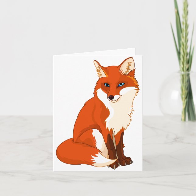 Niedliche Fox-Sitting-Mitteilungskarten Karte (Vorderseite)