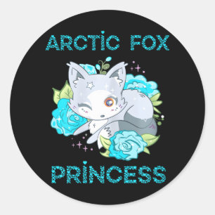 Niedliche Foxenprinzessin Winked Eye Fox Runder Aufkleber