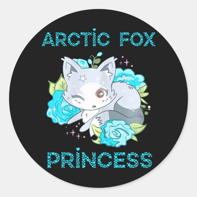 Niedliche Foxenprinzessin Winked Eye Fox Runder Aufkleber (Vorderseite)