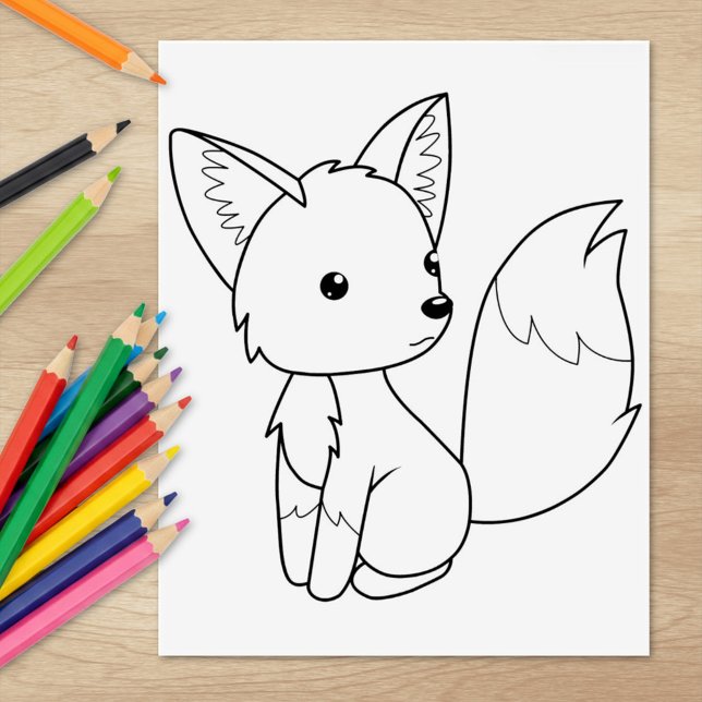 Niedliche Foxfarbseite Gummistempel (Von Creator hochgeladen)