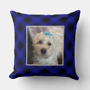 Niedliche Frame-Pets mit 2 Fotos Blau und Schwarz Kissen