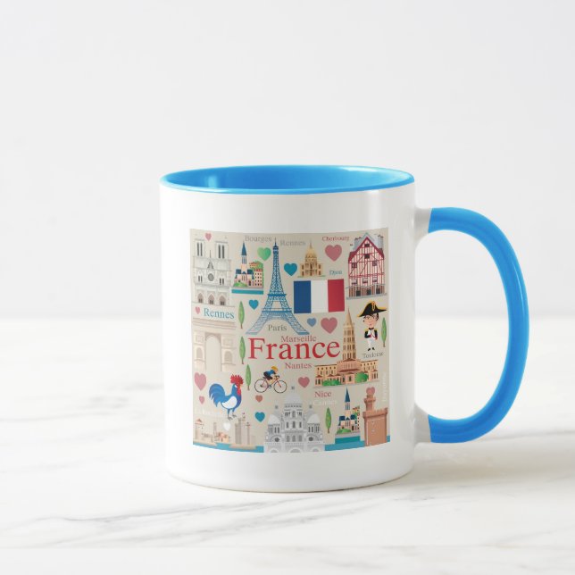 Niedliche Frankreich-Ikonen Tasse (Rechts)