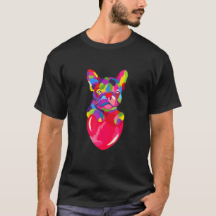 Niedliche Französisch Bulldog Liebhaber farbenfroh T-Shirt
