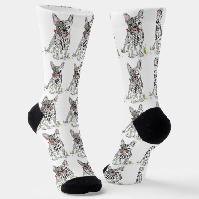 Niedliche Französisch+Bulldog-Nachhaltige Socken (Gewinkelt)
