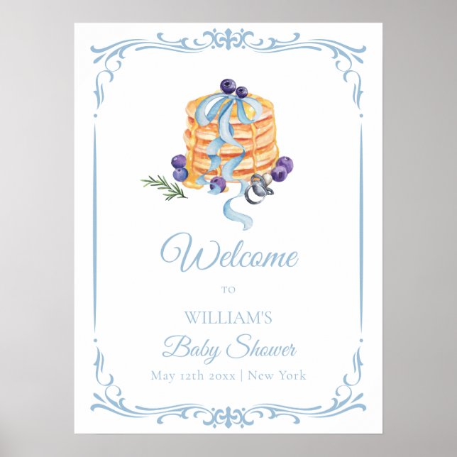 Niedliche französische Blueberry Pancake Baby Dusc Poster (Vorne)