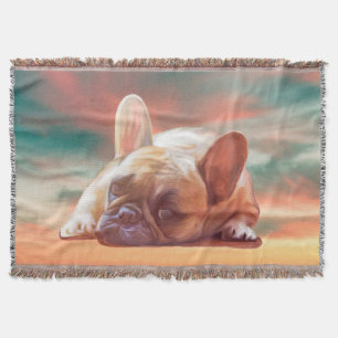 Niedliche französische Bulldog-Aquarellmalerei Decke
