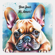 Niedliche französische Bulldog-Aufkleber