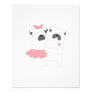 Niedliche französische Bulldog-Liebe Hund Lover Fotodruck