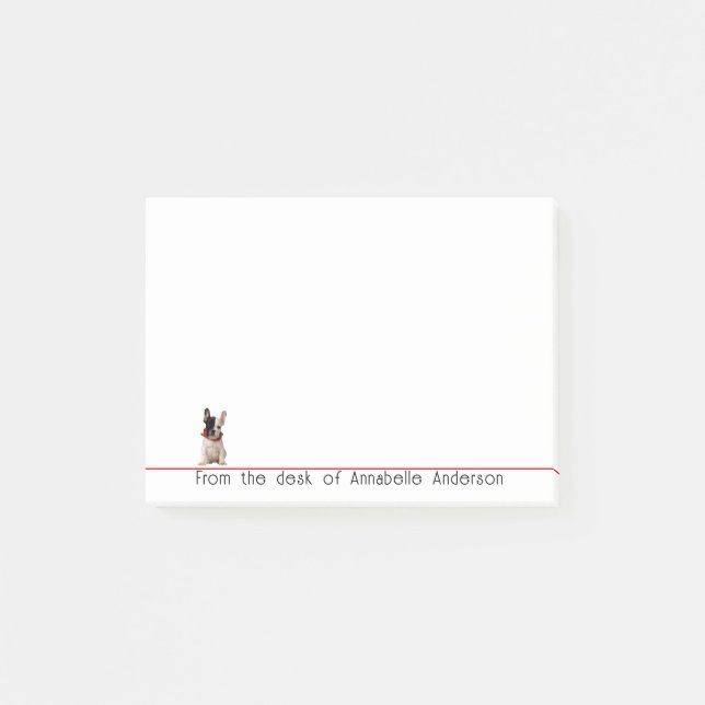 Niedliche französische Bulldog-Personalibrierung Post-it Klebezettel (Vorderseite)