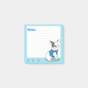 Niedliche französische Bulldog-Post-It-It-Notes Post-it Klebezettel