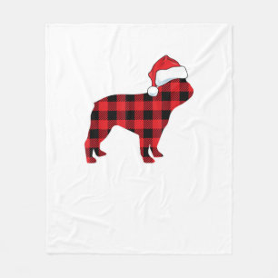 Niedliche französische Bulldog-Weihnachtsmannmütze Fleecedecke