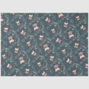 Niedliche französische Bulldog-Weihnachtsmannmütze Seidenpapier