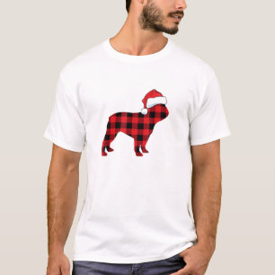 Niedliche französische Bulldog-Weihnachtsmannmütze T-Shirt