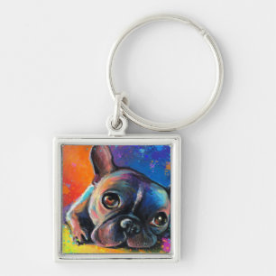 Niedliche französische Bulldogge, die Svetlana Schlüsselanhänger