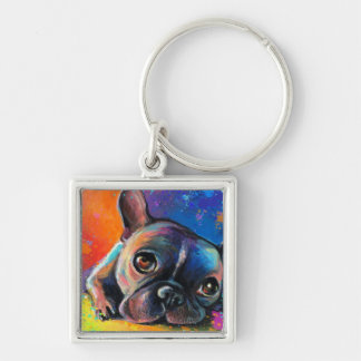 Niedliche französische Bulldogge, die Svetlana Schlüsselanhänger