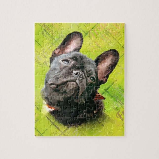 Niedliche französische Bulldogge - Frenchie mit (Vertikal)
