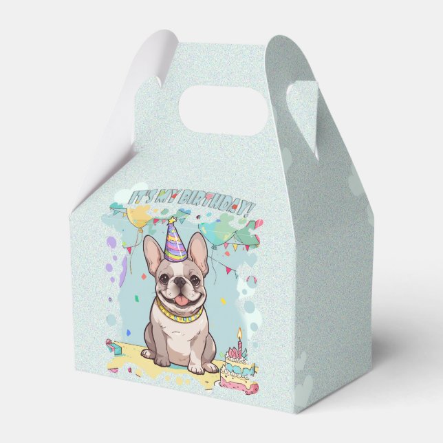 Niedliche französische Bulldogge Pastel Geschenkschachtel (Rückseite)