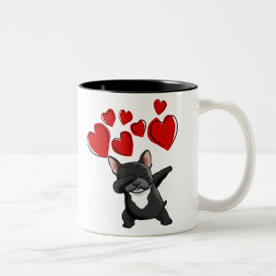 Niedliche französische Bulldoggen-Tasse Zweifarbige Tasse