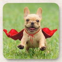 Niedliche französische Bulldoggesuperhero-Läufe im