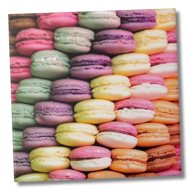 Niedliche französische Macaron-Cookies Fliese (Colorful French Macaron Cookie Baking ceramic tile)