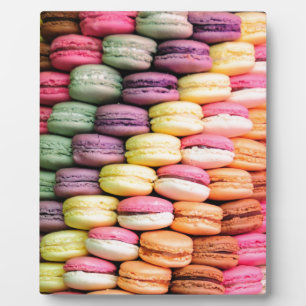 Niedliche französische Macaron-Cookies Fotoplatte