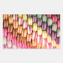 Niedliche französische Macaron-Cookies Rechteckiger Aufkleber