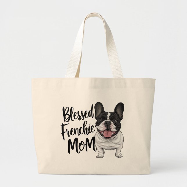 Niedliche französische Mama Bulldog Lover Puppy Do Jumbo Stoffbeutel (Vorne)