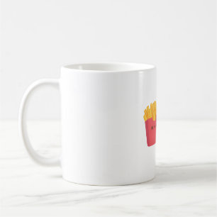 Niedliche französische Pommes Frites und Burgerpaa Kaffeetasse