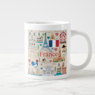 Niedliche französische Symbole Jumbo-Tasse