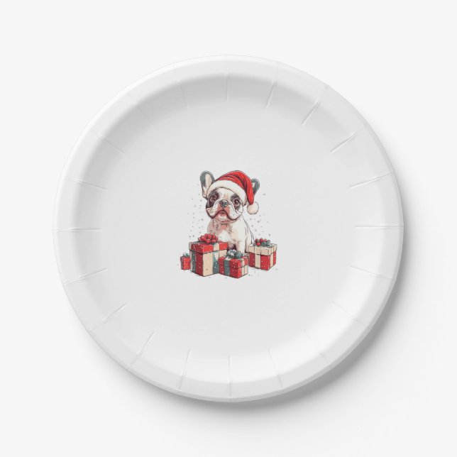 Niedliche Französische Weihnachtsmannmütze Funny C Pappteller (Vorderseite)