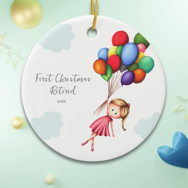 Niedliche Frau Erste Weihnachtsmüde Keramik Ornament (Von Creator hochgeladen)