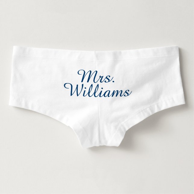 Niedliche Frau Panties in etwas blau Hotpants (Rückseite)