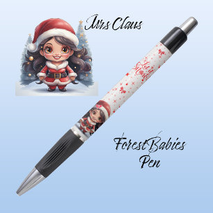 Niedliche Frau Santa Xmas Grafik, lassen Sie es we Kugelschreiber