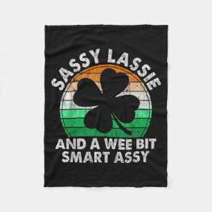 Niedliche freche Lassie irischer Shamrock lustiger Fleecedecke