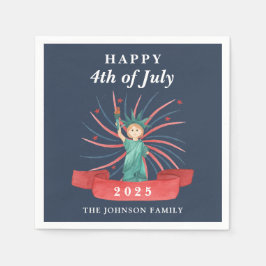 Niedliche Freiheitsstatue am 4. Juli Serviette