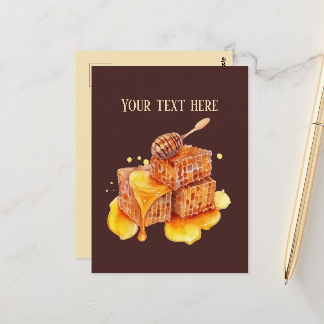 Niedliche Fresh Honig Händler fügen Text Postkarte (Vorderseite/Rückseite Beispiel)