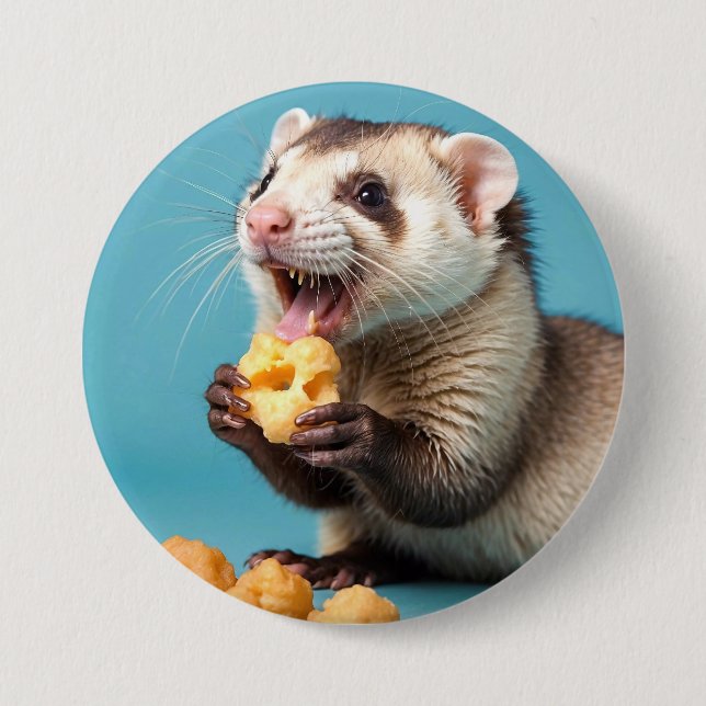 Niedliche Fresken essen Käse Button (Vorderseite)