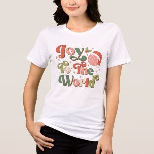 Niedliche Freude am Retro Weihnachten Tri-Blend Shirt