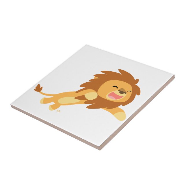 Niedliche Freude Cartoon Lion Tile Fliese (Seite)
