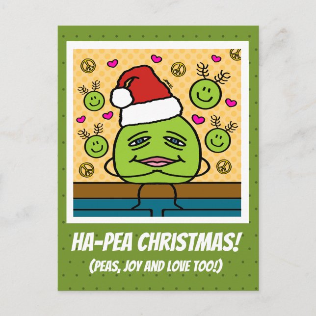 Niedliche Freude und Liebe Ha-Pea Weihnachten (Vorderseite)