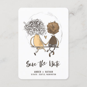 Niedliche Freunde Save the Date Minimalistisch Einladung