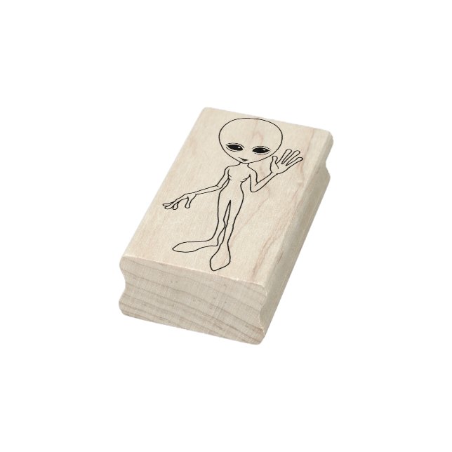 Niedliche, freundliche Alien Gummistempel (Stempel)